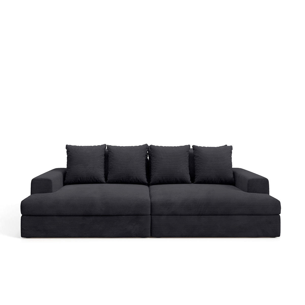 SOFA Paola 3 Sitzplätze Schwarz - Schwarz, Holz (272/86/167cm) - Petits-meubles