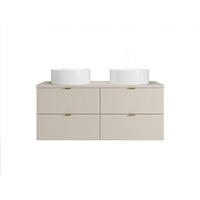 DOPPELWASCHTISCH - 120 cm x 46 cm - holz - beige Lavena - Weiß, Holz (120/50/46cm) - Vente-Unique