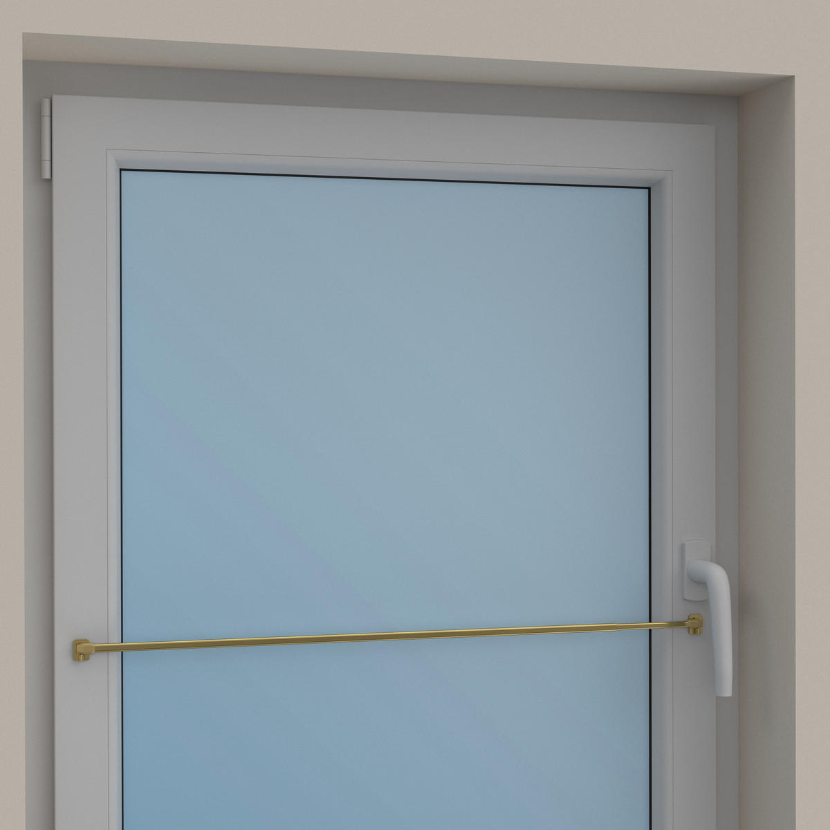 SCHEIBENSTANGEN/VITRAGESTANGEN MIT KLEBEHAKEN Geno 30-50 cm, oval, Messing-farbig, Packung 2 Stück - Messingfarben, Kunststoff/Metall (1.2/2.4/50cm) - INTERDECO