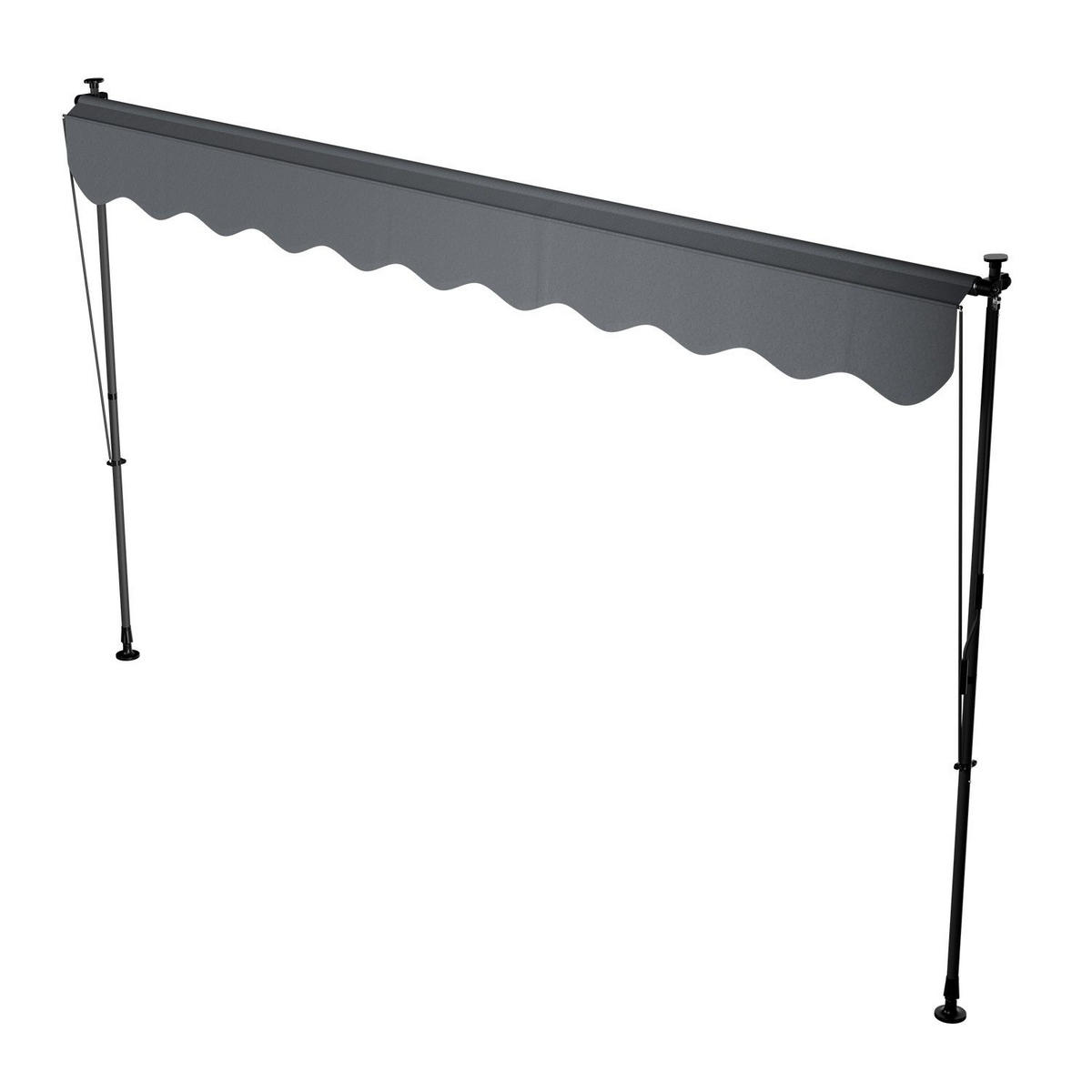 KLEMMMARKISE Kapstadt grau 350x120 cm - Grau, Textil (350/200/120cm) - Juskys