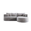ECKSOFA FIORE L-förm Moderne Ausziehbare Schlaf-Funktion, automatischer Auffaltung, lose Rückenkissen freistehend RECHTS 284x183x82cm Grey - Grau, Holz/Textil (284/183cm) - DomoHome