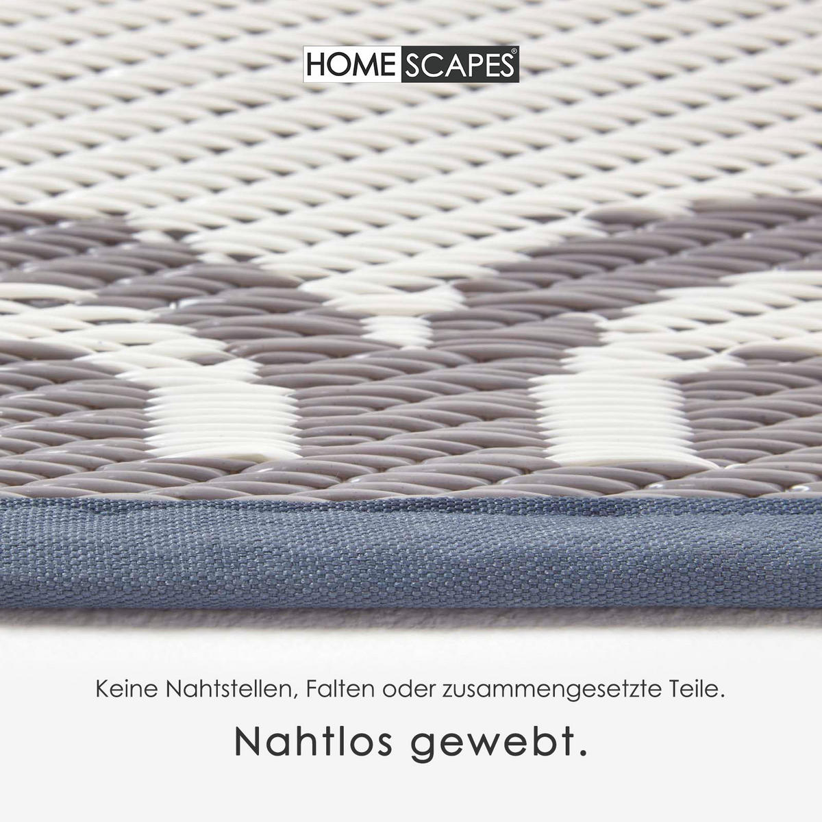 OUTDOORTEPPICH Henna rund mit Mandala-Muster 180 cm - Hellgrau, Kunststoff (180/180cm) - Homescapes