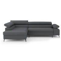 ECKSCHLAFSOFA Mellow mit Bettkasten, Dunkelgrau, links - Dunkelgrau/Schwarz, Textil (270/205cm) - Beautysofa