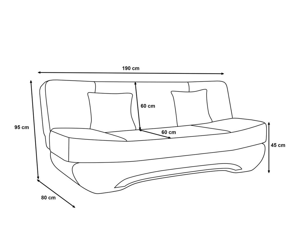 SOFA Boat mit Schlaffunktion - Beige/Schwarz, Textil (190/95/80cm) - SIMKAM Furniture