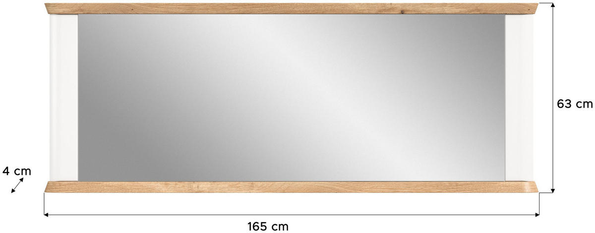 SPIEGEL Aarhus weiß Nox Oak Nachbildung - Weiß, Holzwerkstoff (165/63/4cm) - Xonox