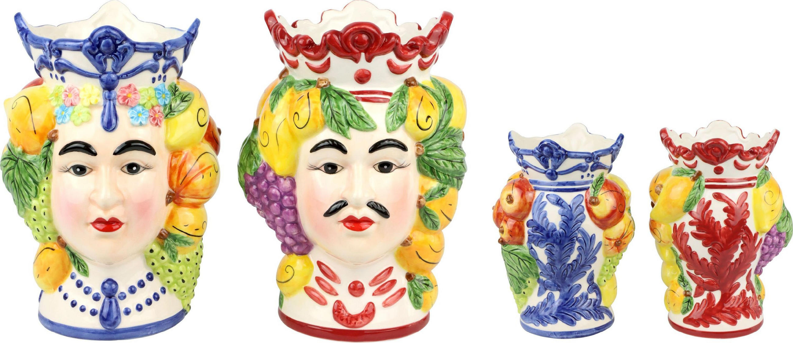 ÜBERTÖPFE Siziliana 4-tlg. - Multicolor, Keramik (21/23/17cm) - FURNARO