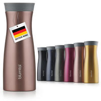 THERMOBECHER 380 ml - Kaffeebecher to go aus Edelstahl - auslaufsicherer Isolierbecher kalt/heiß - 360° Trinköffnung - Rosa - Dunkelrosa, Metall (0.38L) - Blumtal