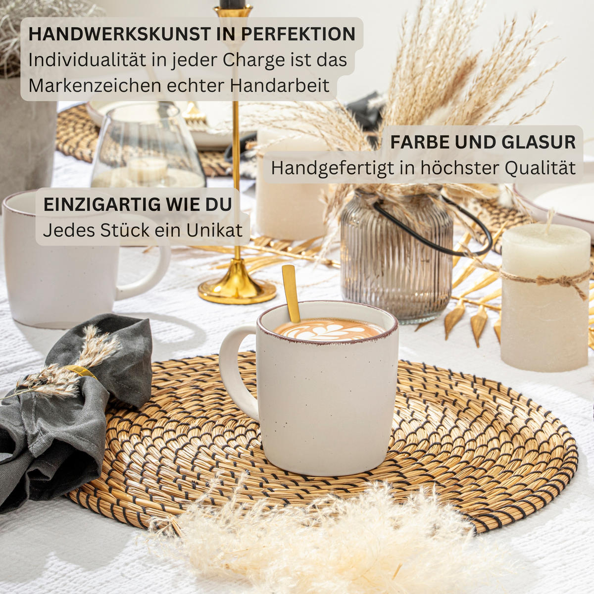 KOMBISERVICE BOMBAY IVORY - 16 teilig aus Steingut - Creme, Stein (50/30/80cm) - Sänger