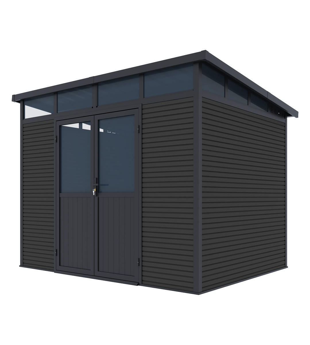 GARTENHAUS Aluminium & WPC 278x218x226cm Anthrazit - Anthrazit, Metall (278/226/218cm) - WEIDE