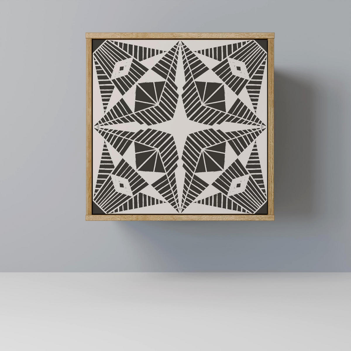 SIDEBOARD MONOCHROME NEXUS, Eichefarben, 57,5x42x57,5 cm, Ohne Füße - Eichefarben/Multicolor, Holzwerkstoff (57.5/57.5/42cm) - SpaceRebels