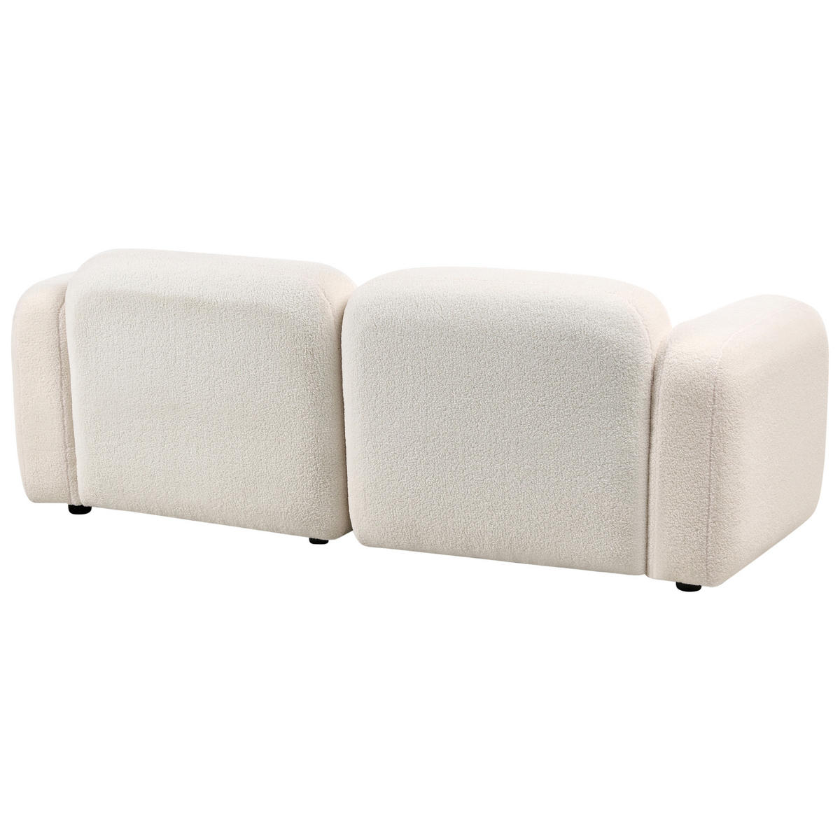 3-SITZER-SOFA Bouclé Cremeweiß Afoss - Creme, Textil (195/71/94cm) - Beliani