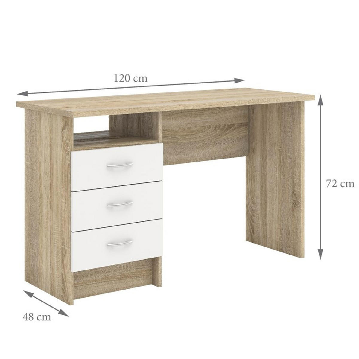 SCHREIBTISCH Eiche Dekor - Eichefarben, Holzwerkstoff (48/120/73cm) - ebuy24
