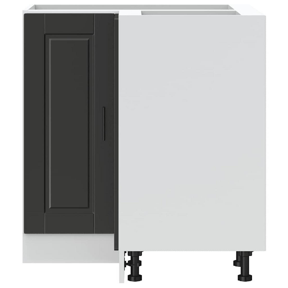 KÜCHEN-ECKUNTERSCHRANK Porto Schwarz Holzwerkstoff - Schwarz, Holzwerkstoff (75.5/81.5/75.5cm) - vidaXL