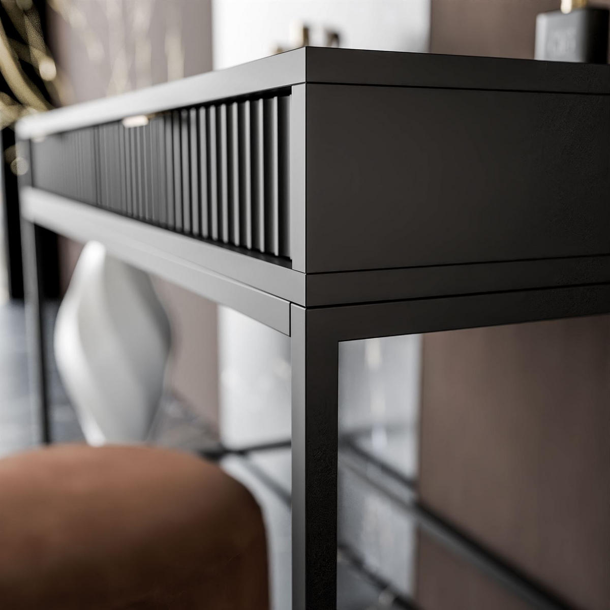 KONSOLENTISCH CORTADO T104 SCHWARZ - Schwarz, Holzwerkstoff (50/104/78cm) - Lookway