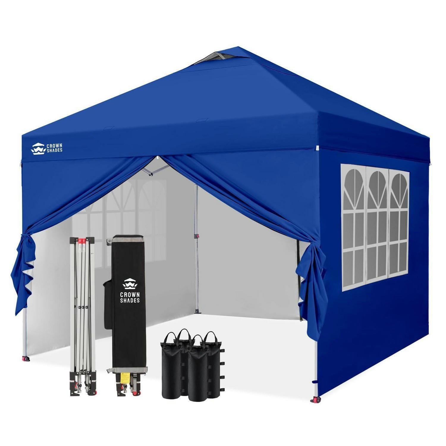 FALTPAVILLON 3 x 3 m wasserdicht mit 4 Seitenteilen Marineblau - Blau, Textil (300/280/300cm)