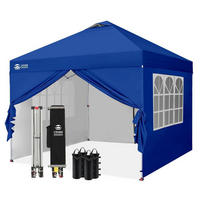 FALTPAVILLON 3 x 3 m wasserdicht mit 4 Seitenteilen Marineblau - Blau, Textil (300/280/300cm)