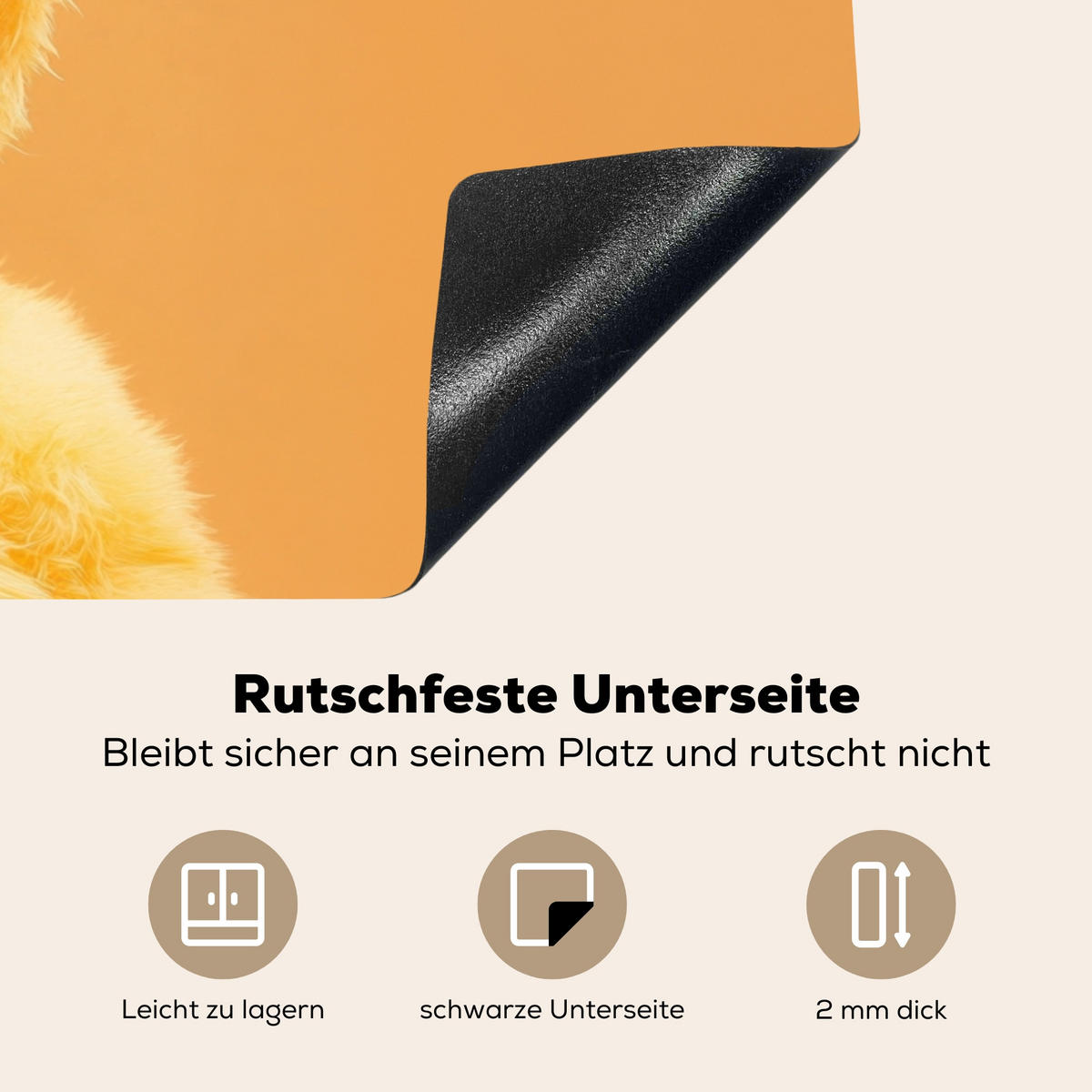 HERDABDECKPLATTE Osterhase - Kostüm - Ente Induktionsschutz 91.2x52 cm - Gelb, Kunststoff (91.2/52/0.2cm) - MuchoWow