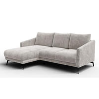 ECKSOFA VILT 3-Sitzer, perlweiß - Schwarz/Weiß, Holzwerkstoff/Textil (221/156cm) - Courtois Laville
