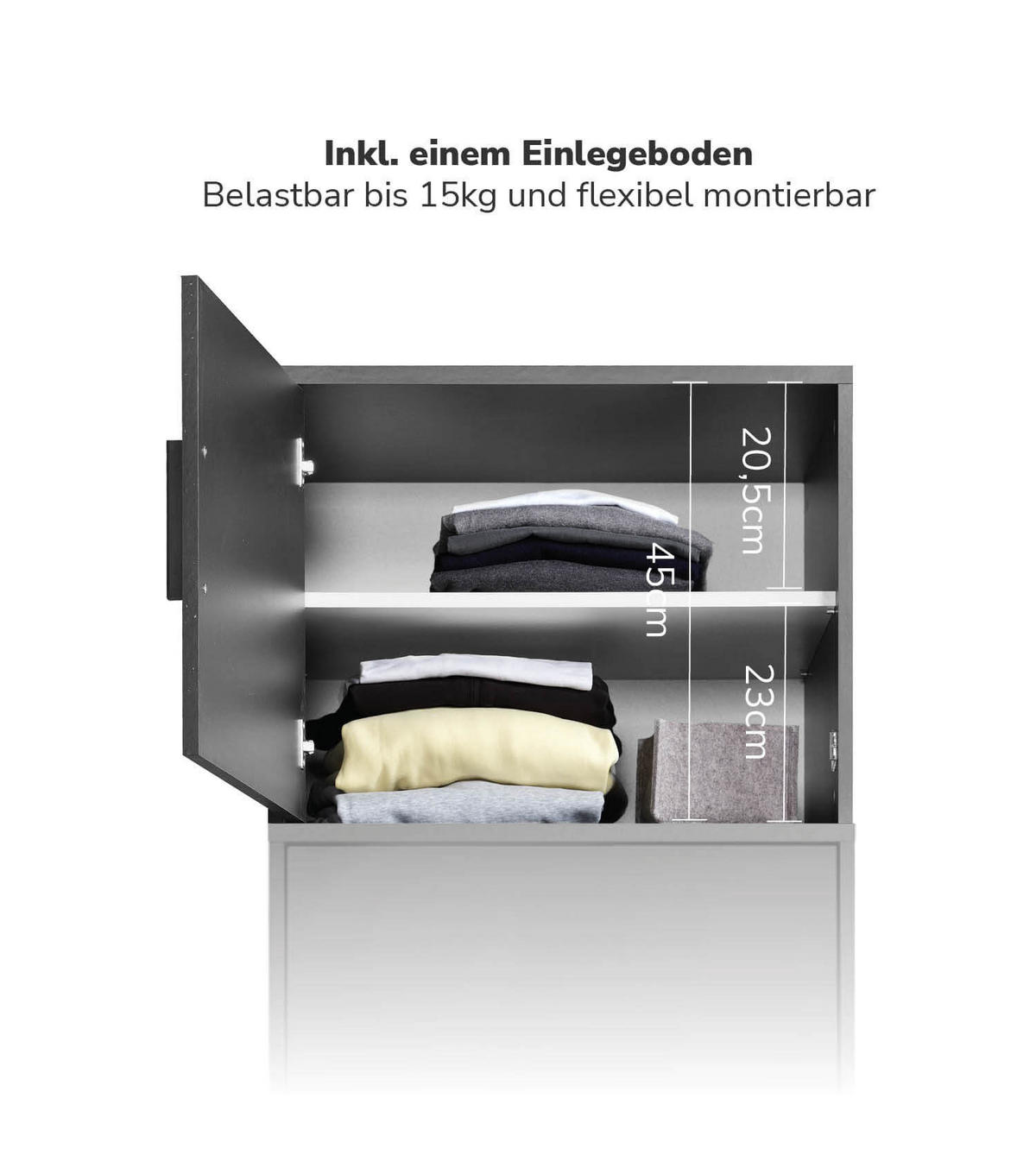 KLEIDERSCHRANKAUFSATZ Der Hochstapler - Anthrazit, Holzwerkstoff (60/47/58cm) - Mokebo