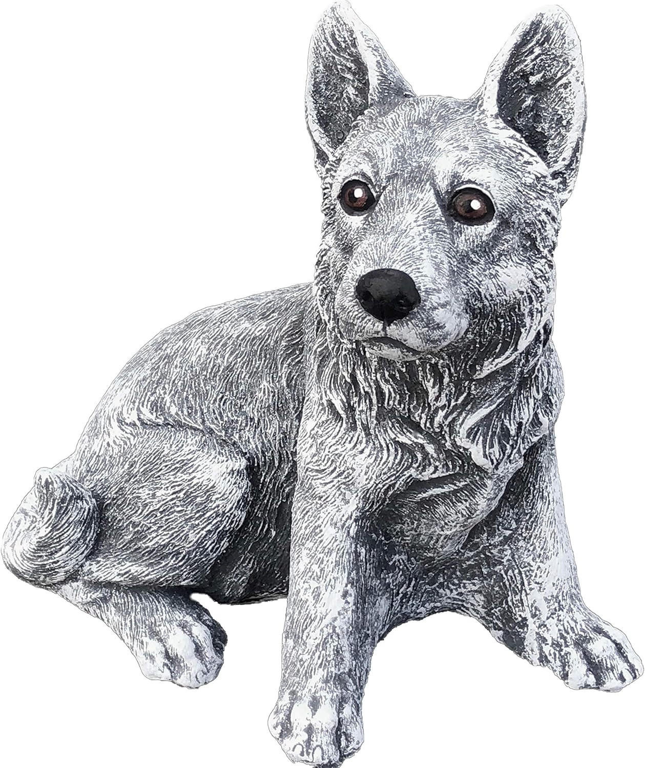 STEINFIGUR Schäferhund frostfest wetterfest massiver Steinguss - Grau, Stein (17/19/13cm) - stoneandstyle