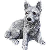 STEINFIGUR Schäferhund frostfest wetterfest massiver Steinguss - Grau, Stein (17/19/13cm) - stoneandstyle