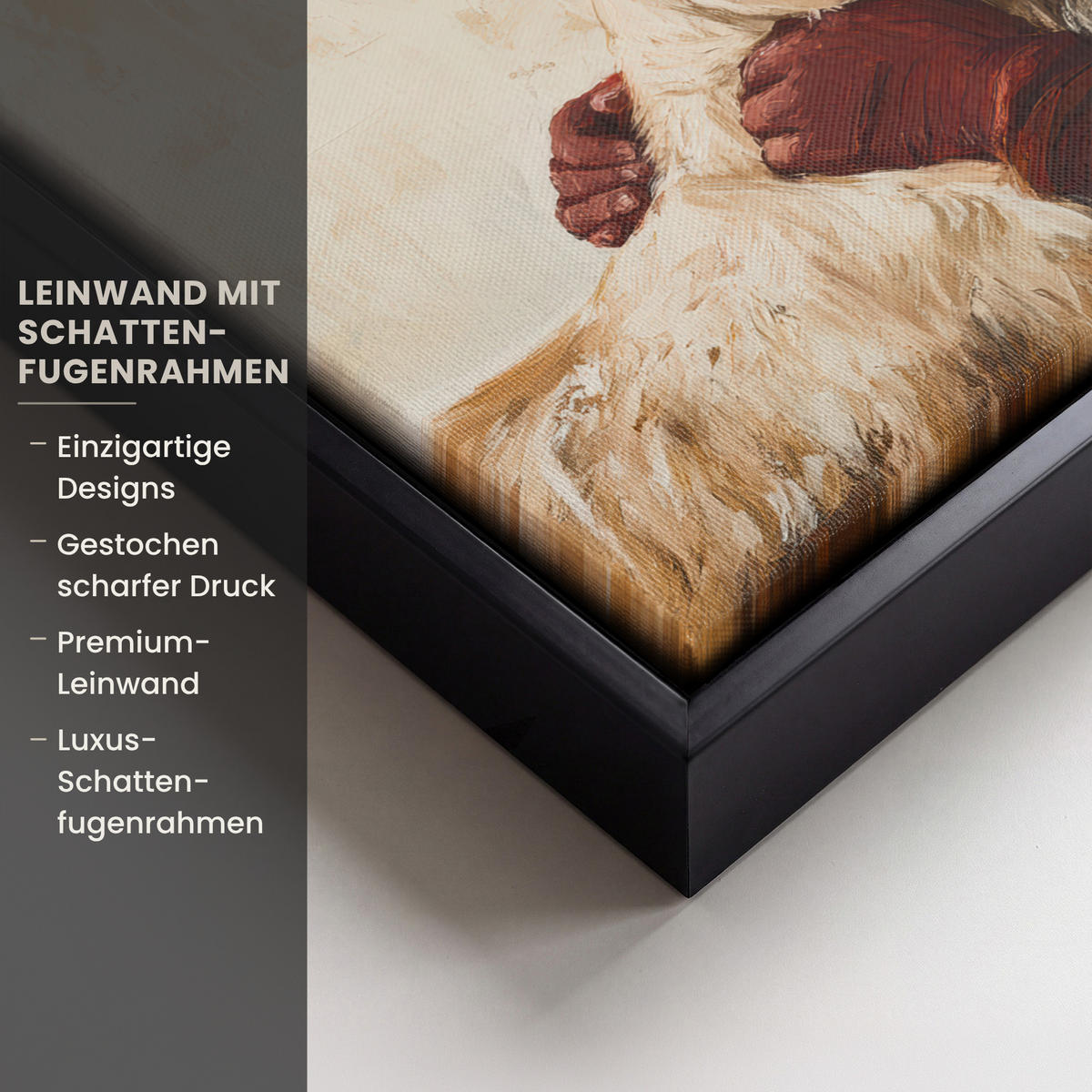 LEINWAND Bilder mit Rahmen - Weihnachtsmann - Rentier - Weihnachten - 30x20 - Rotbraun, Textil (30/20cm) - MuchoWow