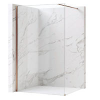 DUSCHWAND Rea Flexi Transparent / Brush Copper 130 - Kupferfarben, Glas (120/130/195cm) - REA