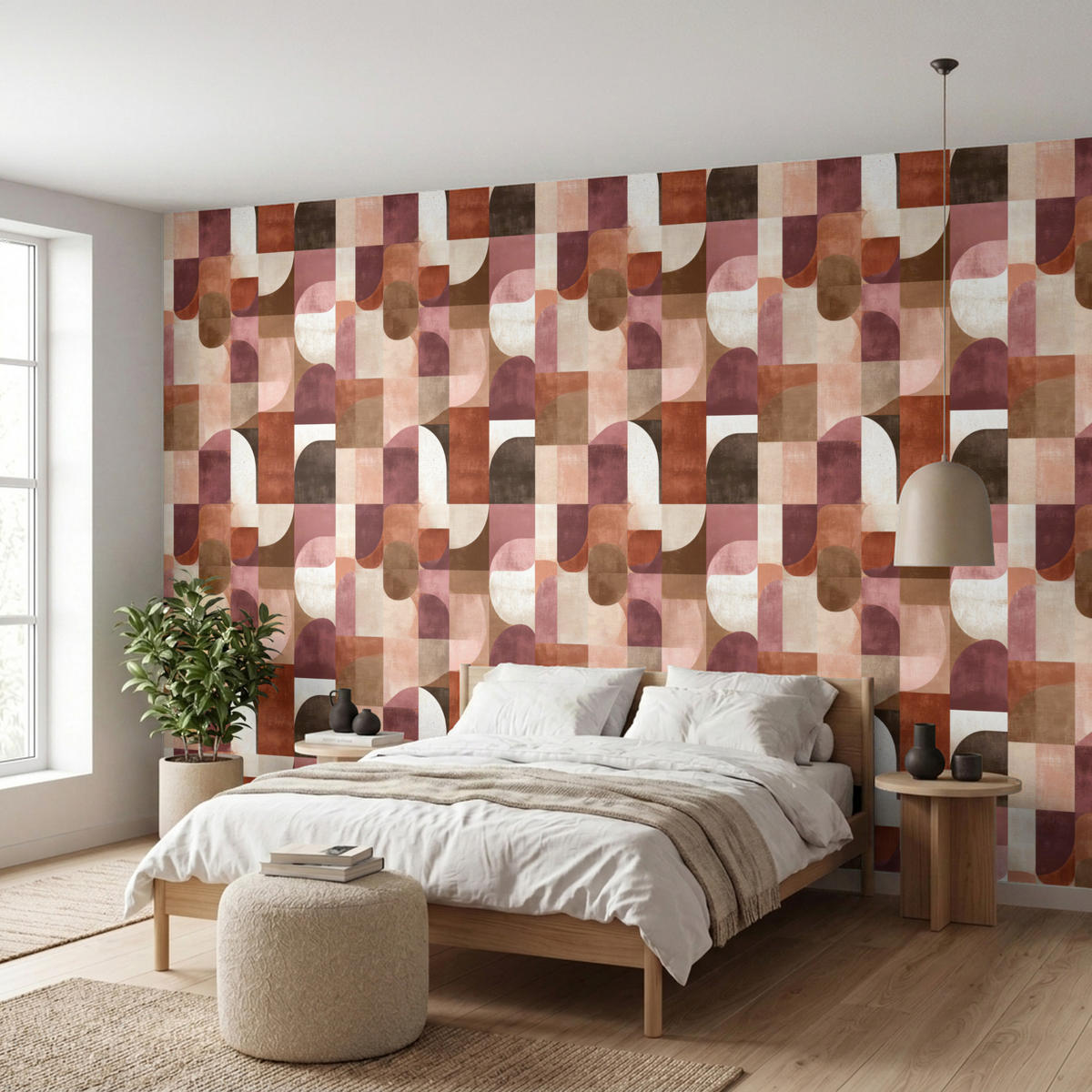 TAPETE - Geometrie - Modern - Retro - 400x200 cm - Multicolor, Papier (400/200cm) - OnlyWow