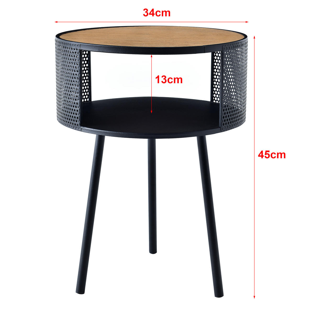 BEISTELLTISCH Bjørnsund 34/34/45 - Schwarz, Holzwerkstoff (34/34/45cm) - [en.casa]