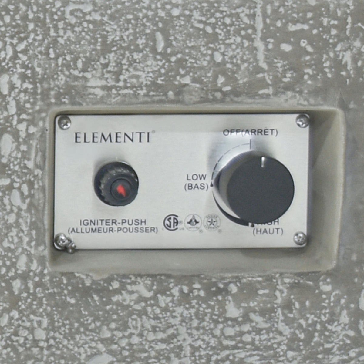 FEUERTISCH HAMPTON Gasfeuerstelle aus GF-Beton 142/81/35 cm - Hellgrau, Naturmaterialien (81/35/142cm) - Elementi