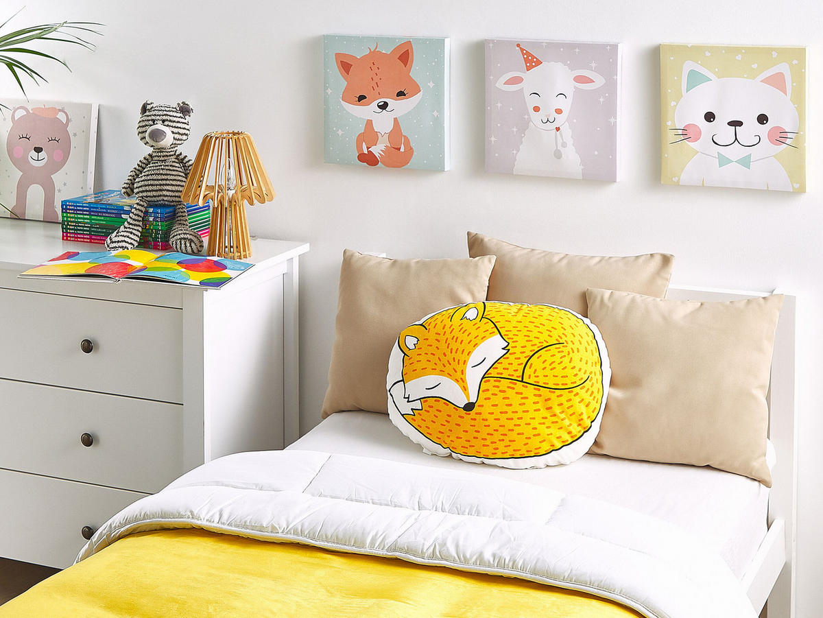 DEKOKISSEN Gelb 40/50 cm Dhanbad - Gelb, Naturmaterialien/Textil (40/50cm) - Beliani