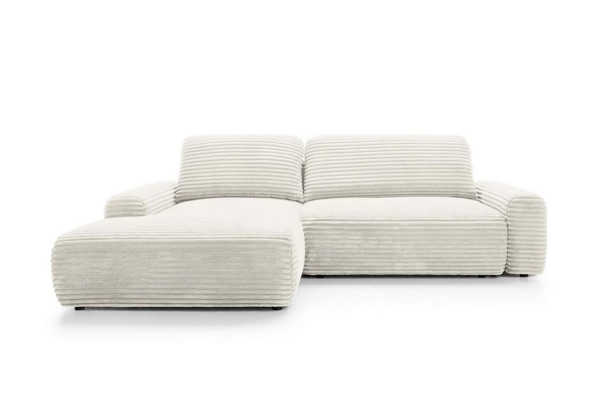 ECKSOFA Cordina Weiß, mit Schlaffunktion und Bettzeugbehälter, linke seite - Weiß, Holzwerkstoff (264/162cm) - Bettso