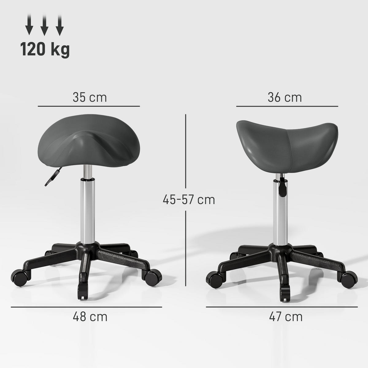 BÜROHOCKER DE-18025 höhenverstellbar 45-57 cm, ergonomisch Grau - Grau, Metall (47/57/48cm) - ComfortXL