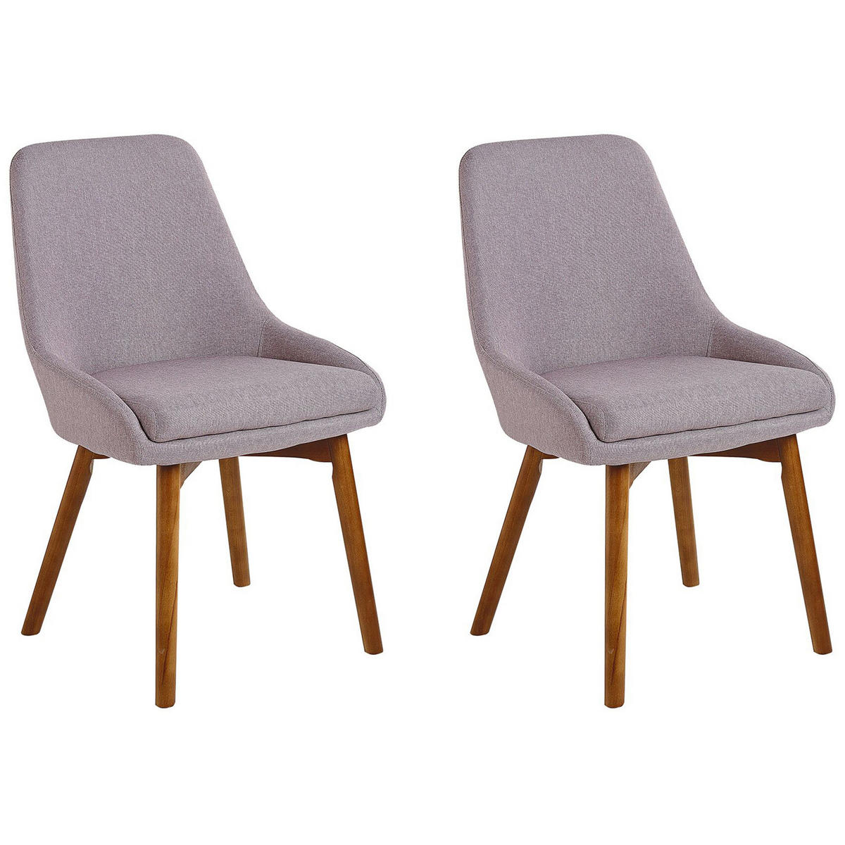 ESSZIMMERSTUHL 2er-Set Polsterbezug Grau Melfort - Grau, Holz/Textil (49/82/58cm) - Beliani
