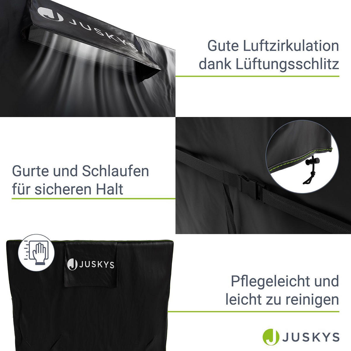 GARTENMÖBELABDECKUNG CoverSafe Pro schwarz - Schwarz, Kunststoff (90/75/150cm) - Juskys