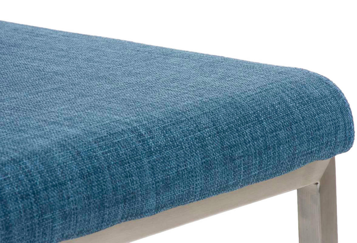 STUHL 2er Set Stoff blau - Blau/Edelstahlfarben, Textil/Metall (40/88/50cm) - CLP