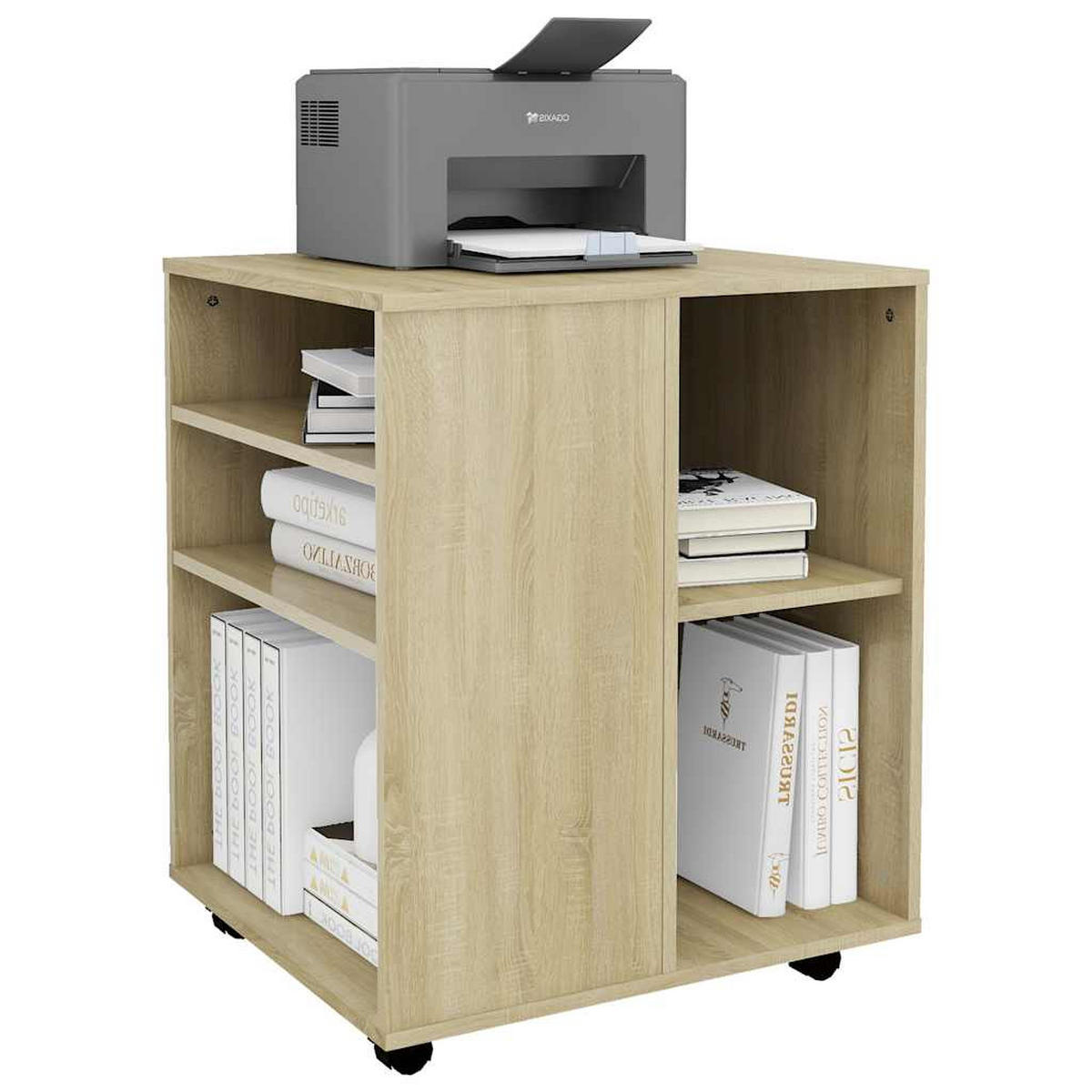 ROLLSCHRANK Sonoma-Eiche 60/53/72 Cm Holzwerkstoff - Hellbraun, Holzwerkstoff (53/72/60cm) - vidaXL