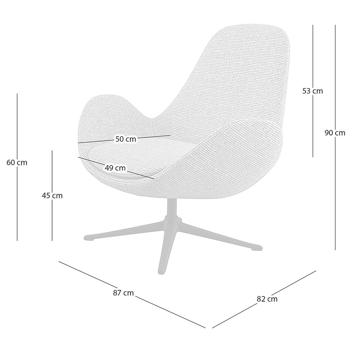 SESSEL - Taupe/Schwarz, Textil/Metall (87/90/82cm) - home24