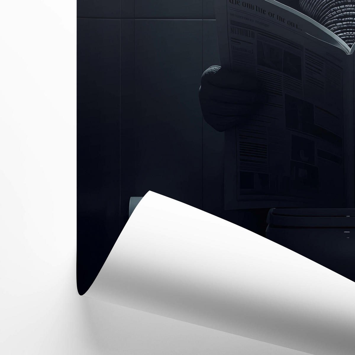 POSTER für WC Badezimmer ELEFANT mit Zeitung Abstraktion 30x40cm - Schwarz/Grau, Papier (30/40/40cm) - Muralo