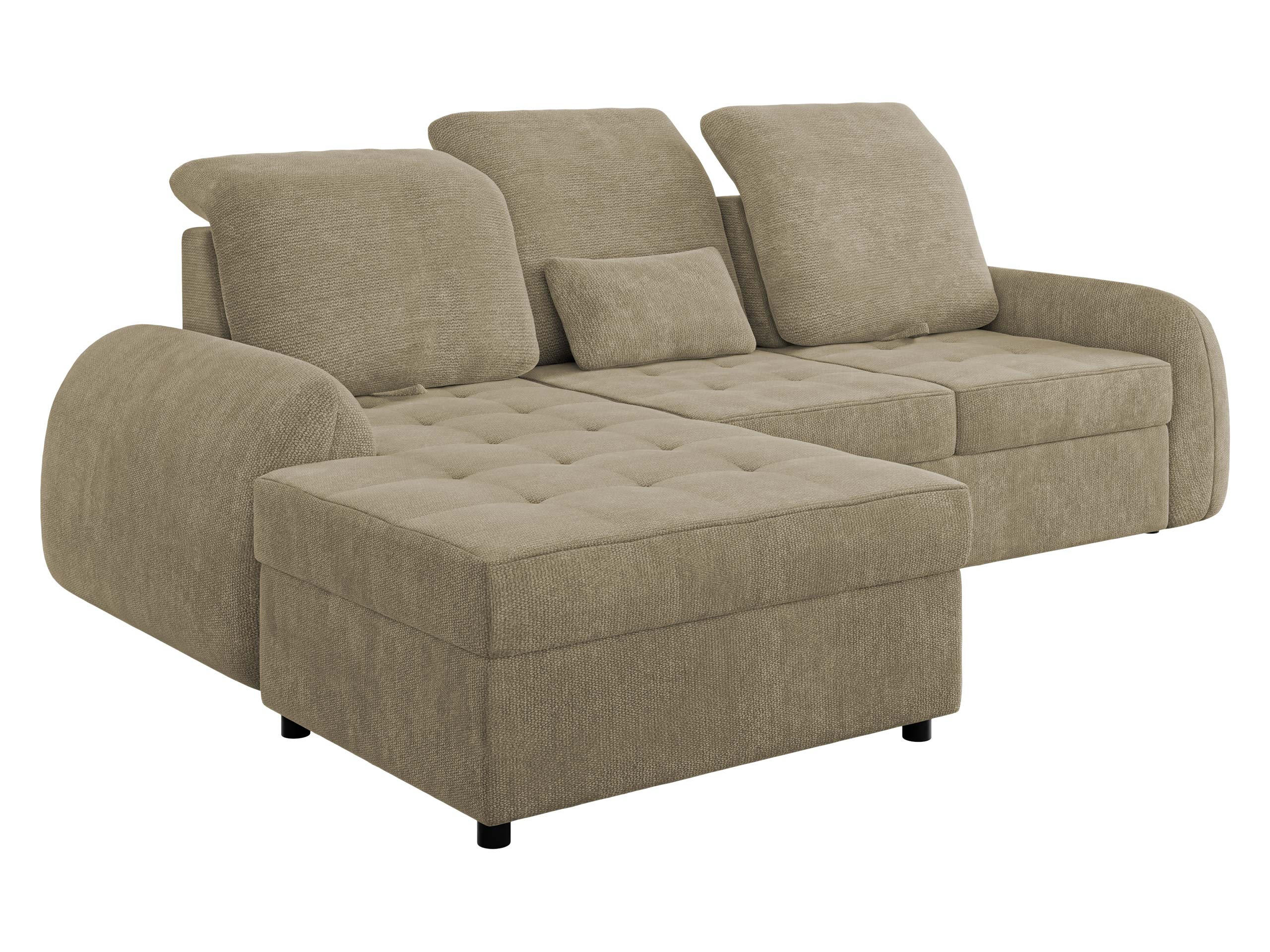 ECKSCHLAFSOFA Soreno, Seite: Links - Hellbraun/Schwarz, Holz/Kunststoff (255/176cm) - MIRJAN24