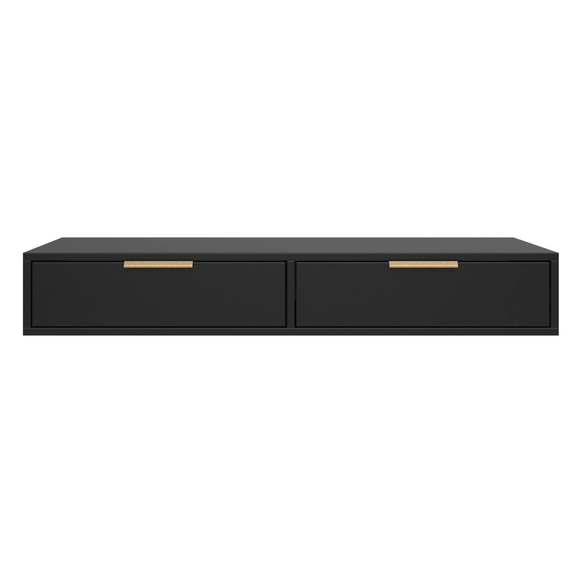 SCHMINKTISCH Vena Schwarz 110 cm - Goldfarben/Schwarz, Holzwerkstoff/Kunststoff (110/17/40cm) - Selsey