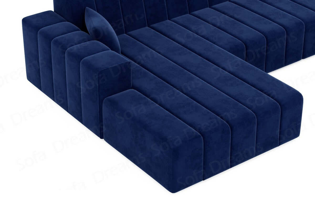 WOHNLANDSCHAFT Astra Dunkelblau Samtstoff - Dunkelblau, Kunststoff (326/73/186cm)