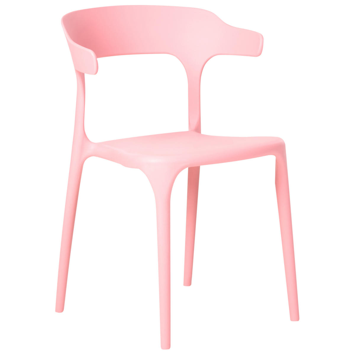 GARTENSTUHL 4er-Set Rosa Gubbio - Pink, Kunststoff (50/76/49cm) - Beliani