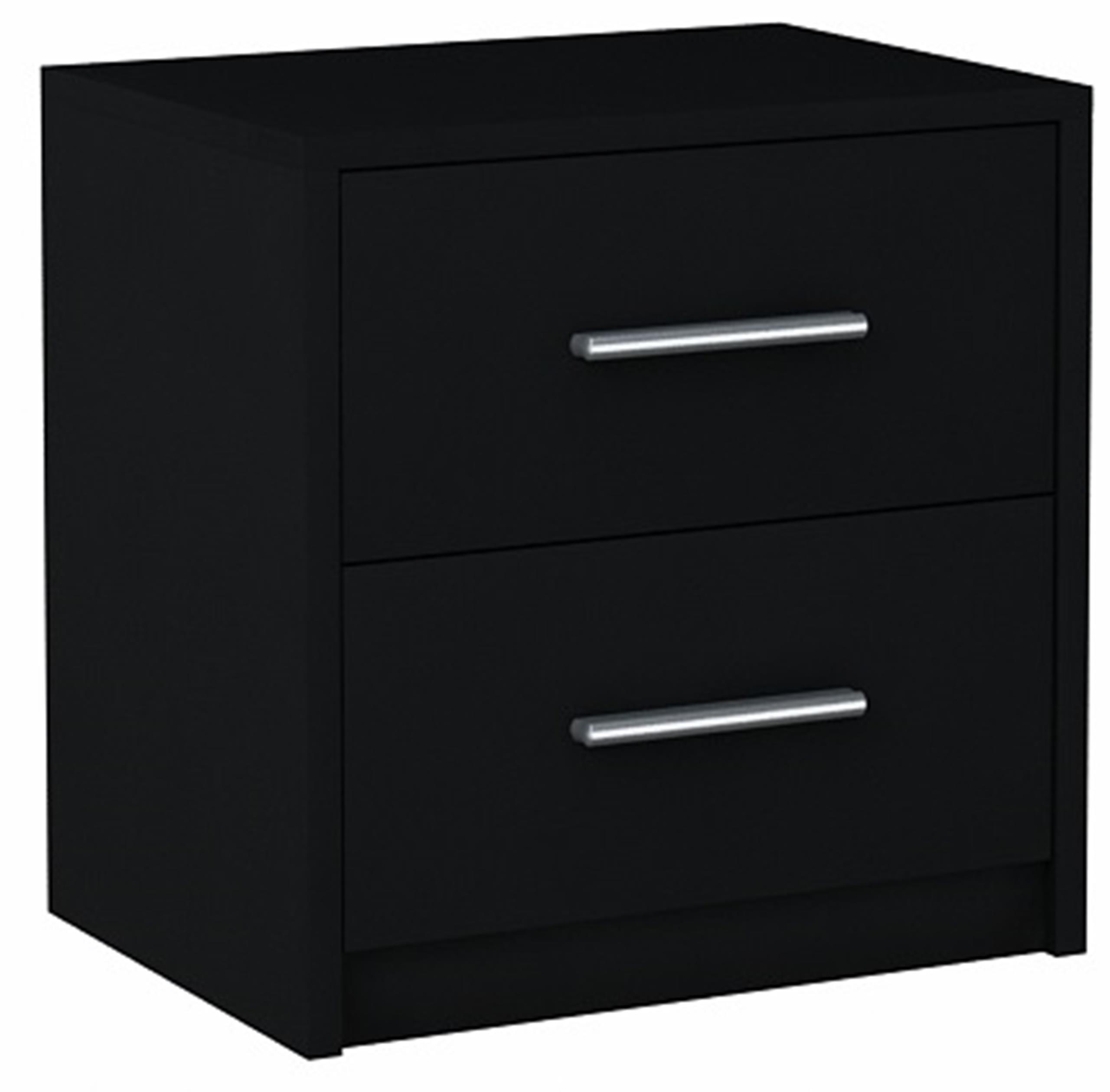 NACHTTISCH 2S Schwarz 40/35/41 cm - Schwarz, Holzwerkstoff (40/41/35cm) - Matkam Möbel
