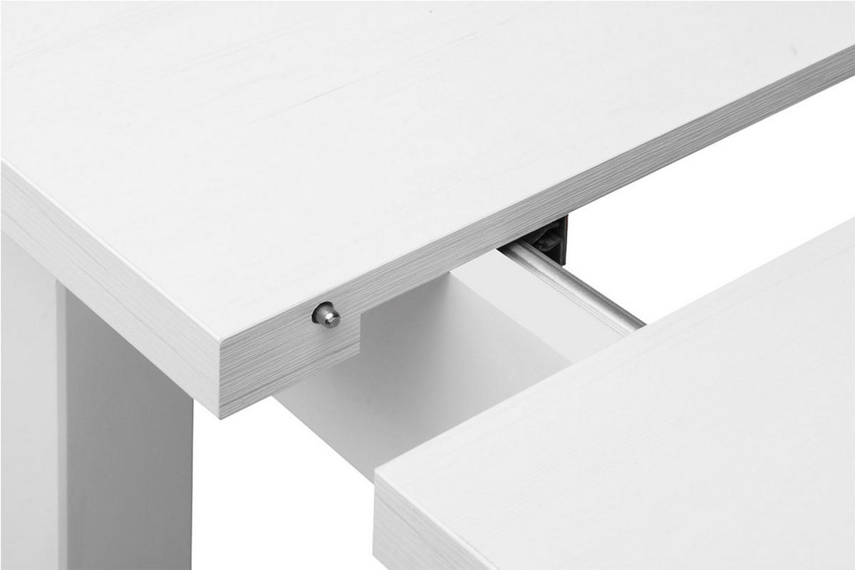 ESSTISCH CENARE Klappbarer, Buchenholz/Laminat, weiß - Weiß, Holz (80/140/78cm) - KONSIMO®