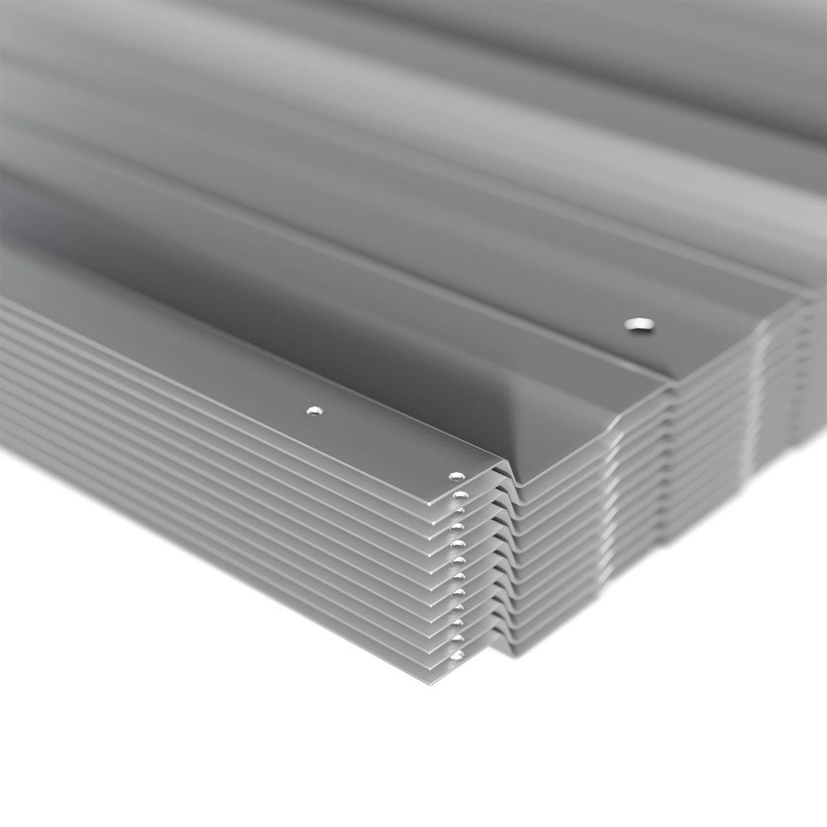 PROFILBLECH Grau 129x45 cm 12er-Set - Grau, Metall (45/129cm) - Juskys