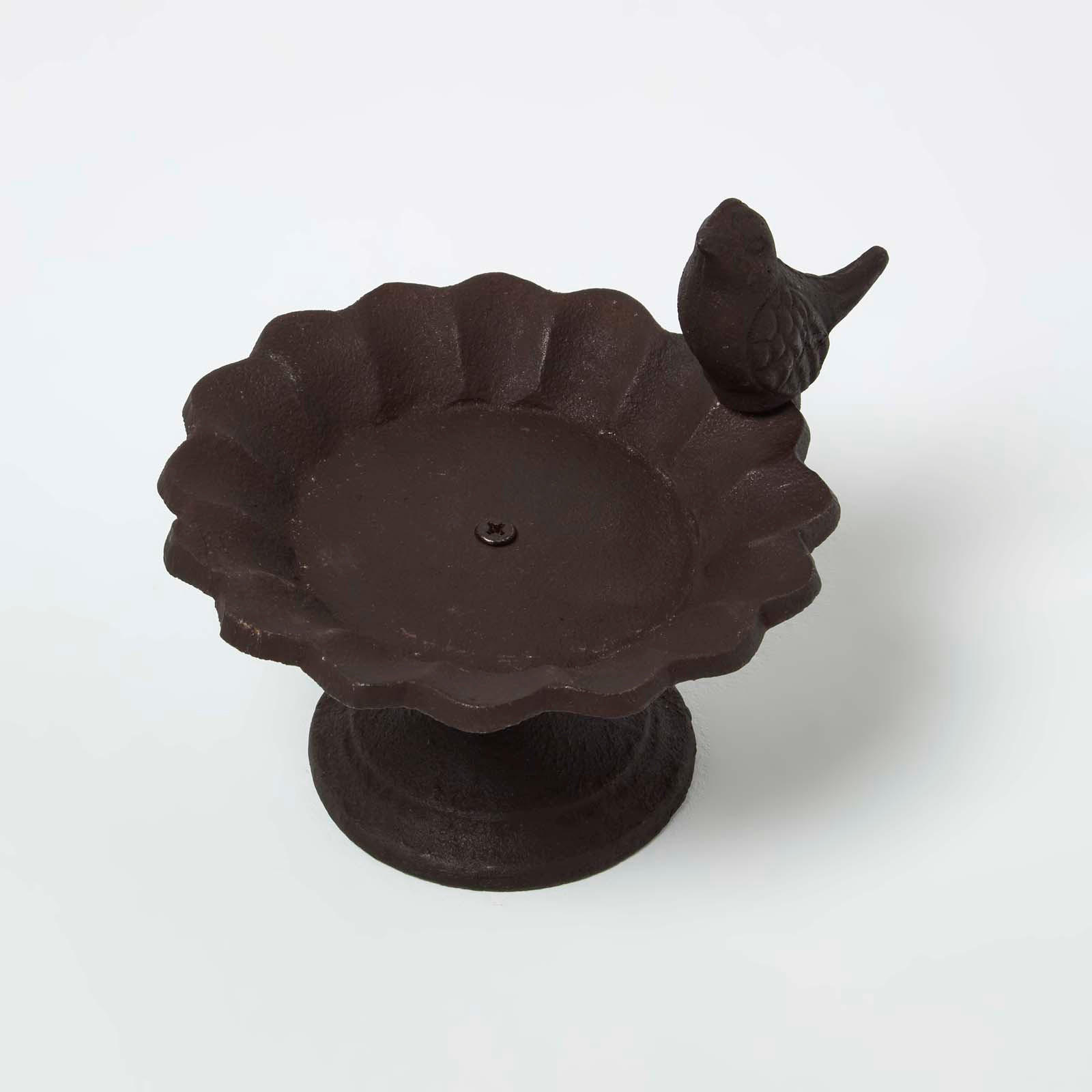 VOGELTRÄNKE stehend, Gusseisen - Braun, Metall (15/14/14cm) - Homescapes