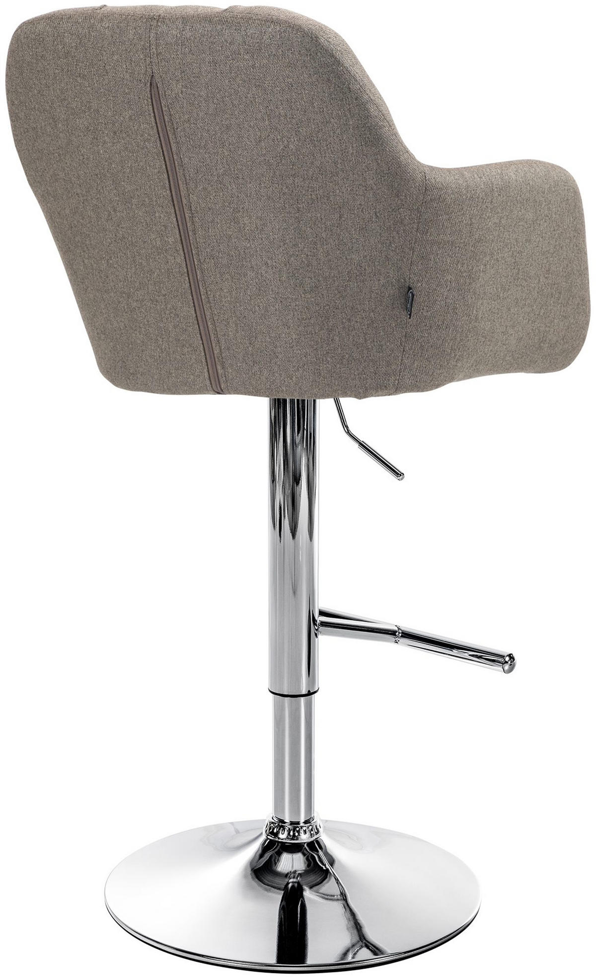 BARHOCKER Nardo Stoff chrom taupe - Taupe/Chromfarben, Textil/Metall (57/118/59cm) - TPFLiving