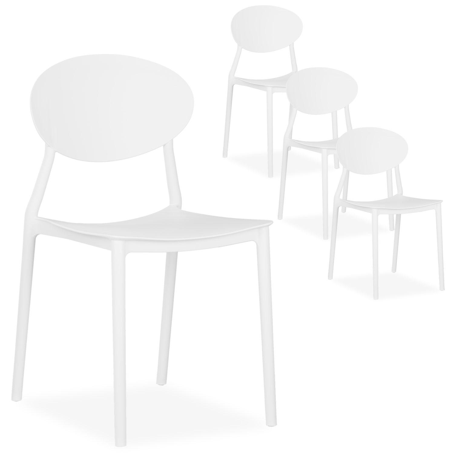 GARTENSTUHL 4er-Set Kunststoff Weiß - Weiß, Kunststoff (41/80/51cm) - Homestyle4u