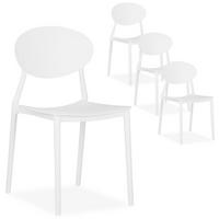 GARTENSTUHL 4er-Set Kunststoff Weiß - Weiß, Kunststoff (41/80/51cm) - Homestyle4u
